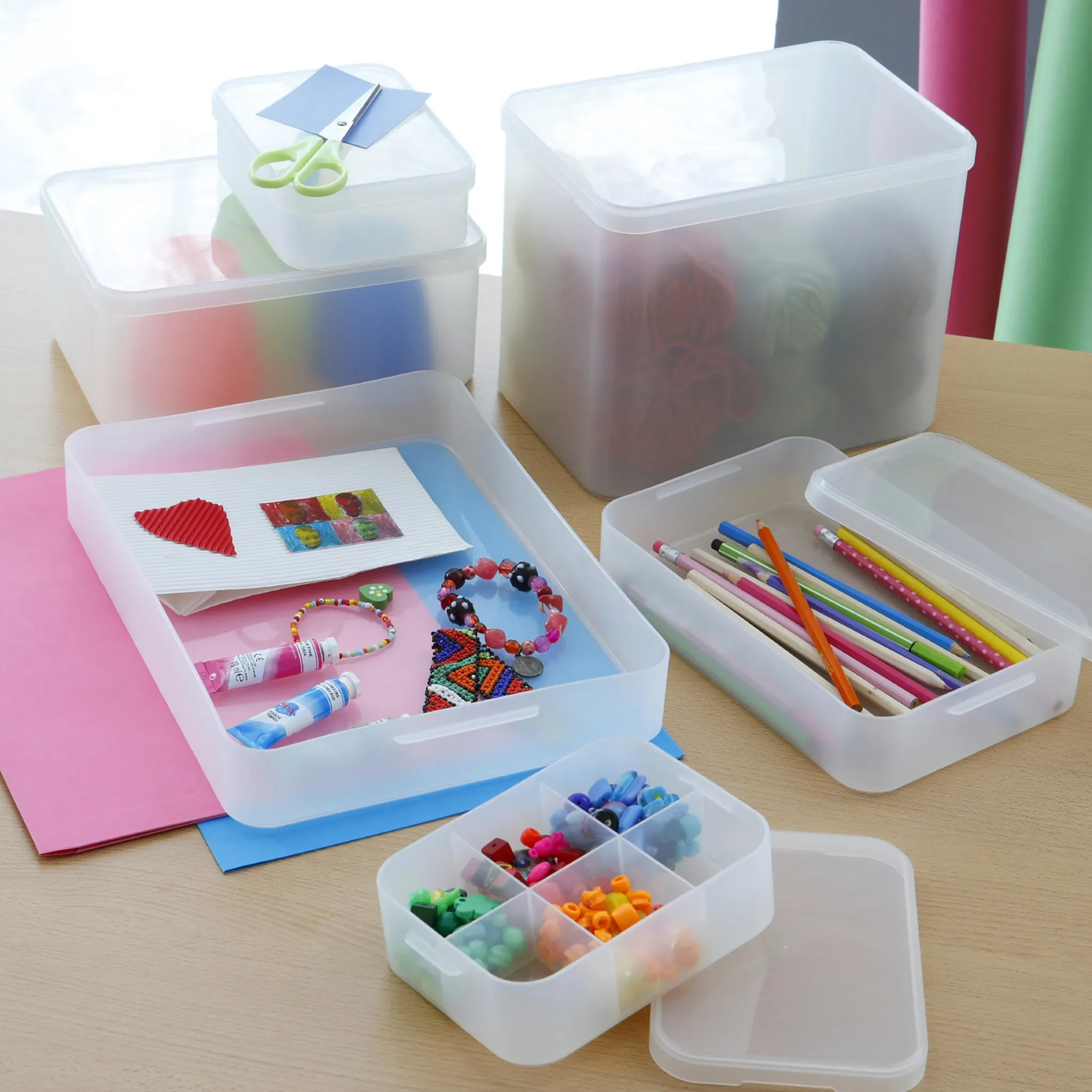 Box mit Unterteilung DIN A6 PURE – Flach